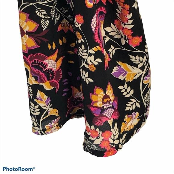 H&M Divided Y2K Floral Mini Dress Bell Sleeves Drop Waist Size 4 Vintage Retro - Picture 10 of 15